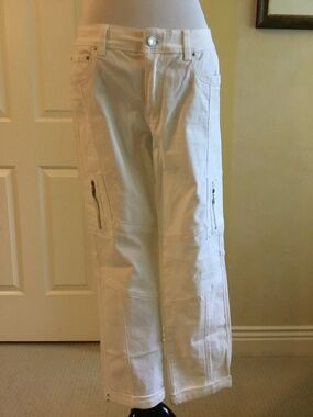 White House Black Market White Slim Ankle Cargo Pants
